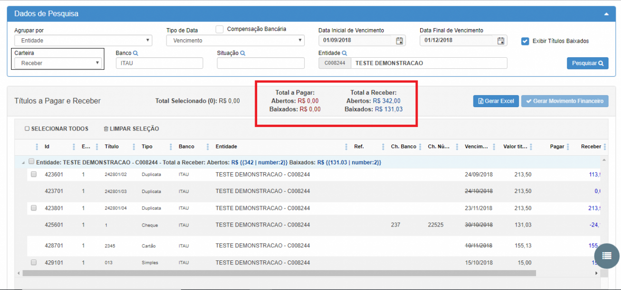 Dashboard Fluxo De Caixa Rsys